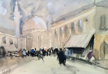 Scena di mercato in Nord Africa, possibilmente Il Cairo